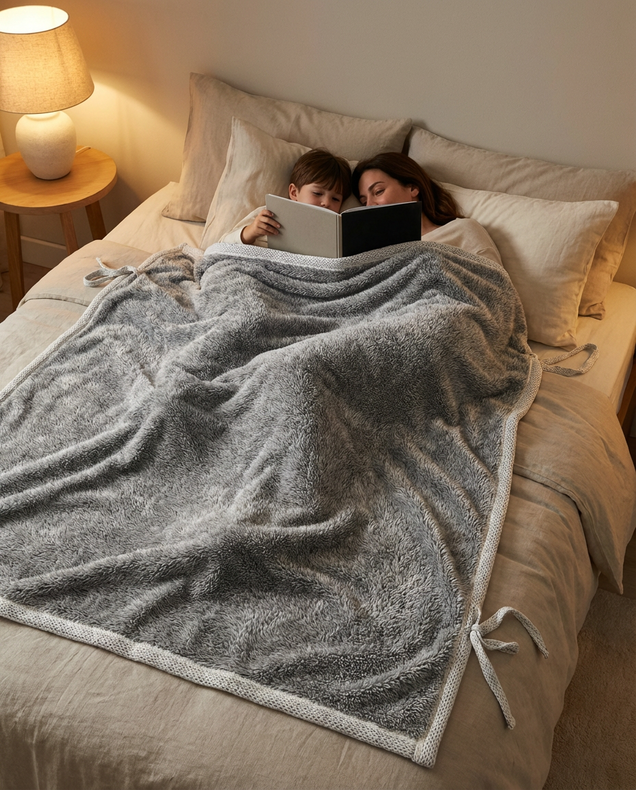 Blanki Faux Fur Blanket — Grey