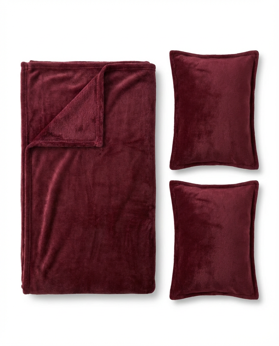 Blanki Plush Blanket — Burgundy